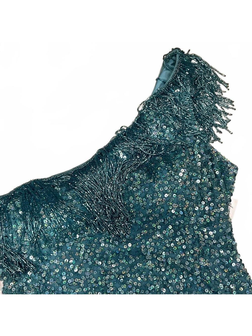 Rachel Allan Sequin Fringe Party Dress NWT - Picture 2 of 4